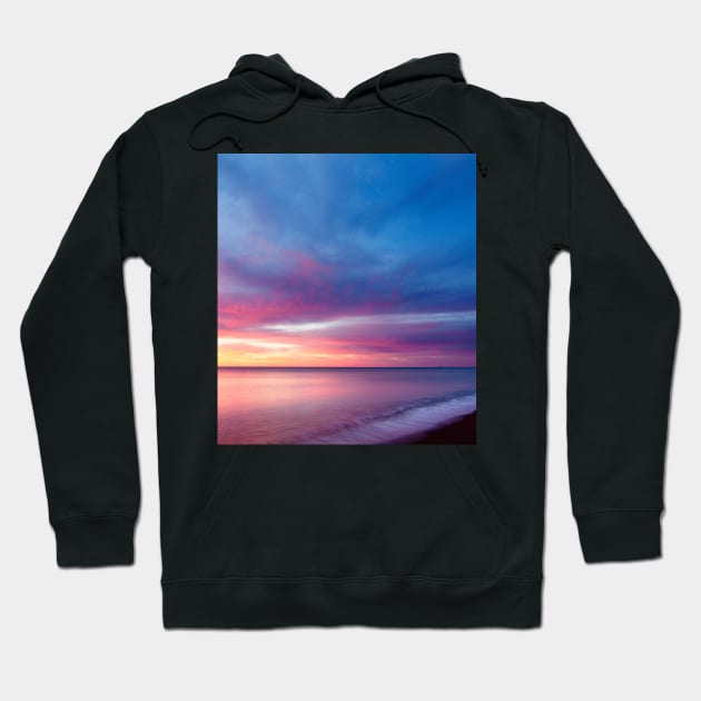 Pink Beach Sunset Hoodie by NewburyBoutique